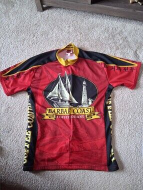 Mens Barbary Coast Coffee Company Short Sleeve Cycling Jersey Sz S/M